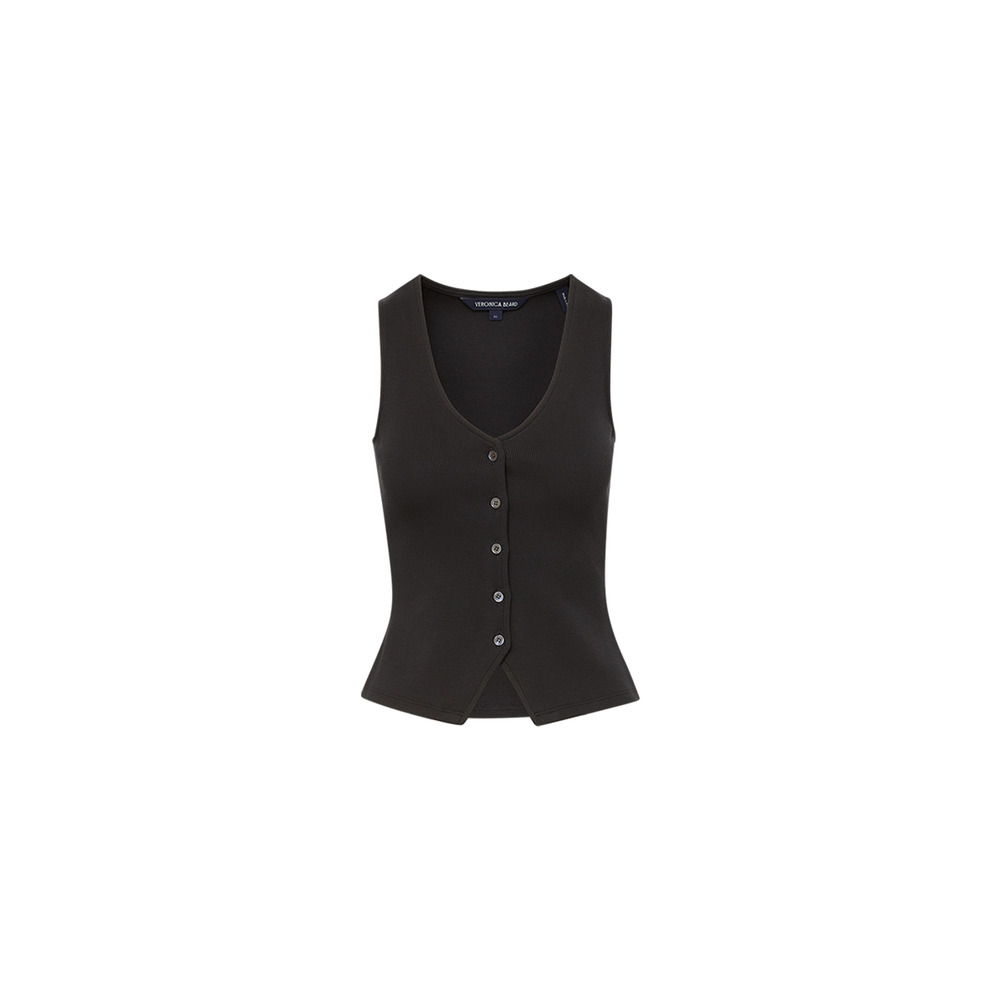 NWT Veronica Beard Black V-Neck Vest Top